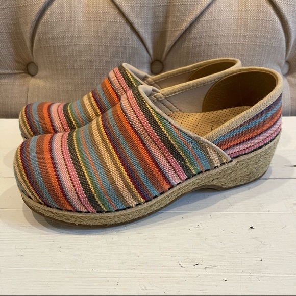 Dansko Vegan Striped Espadrille Clogs Sz 36 - Picture 3 of 8